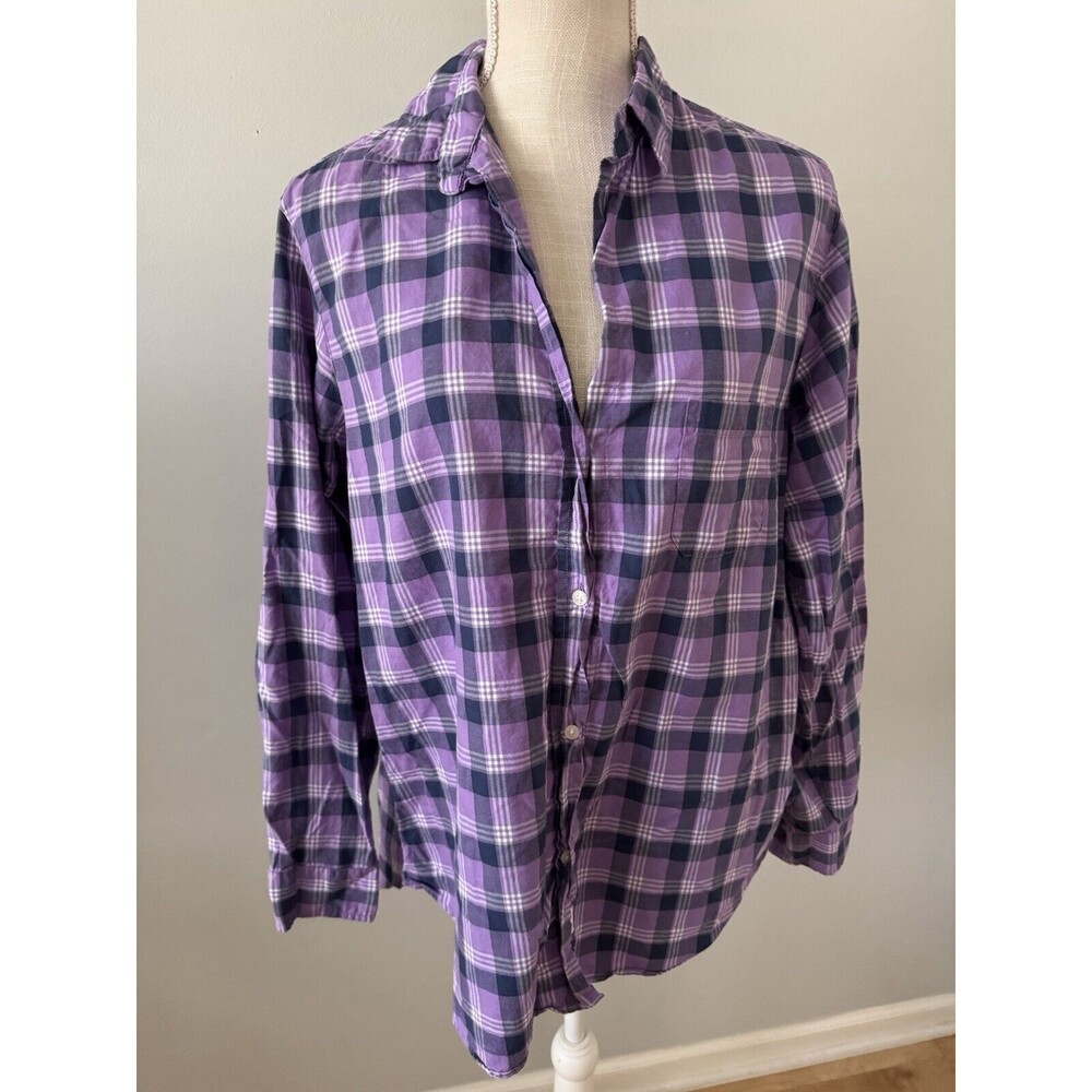 Grayson Shirt The Hero Blue and Purple Plaid Cotton Flannel‎ Size 4